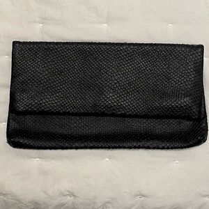 Snakeskin fold over clutch